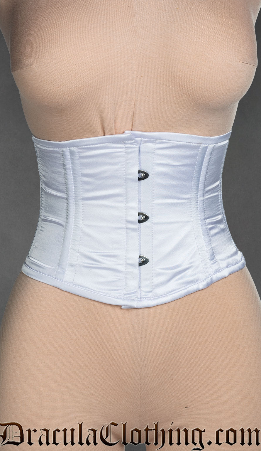 White Satin Laceless Corset