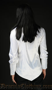 White Satin Cravat Shirt