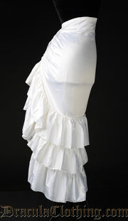 White Satin Three Layer Skirt