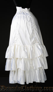 White Satin Three Layer Skirt