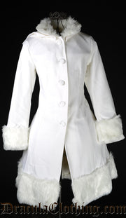 Thick White Winter Wool Coat