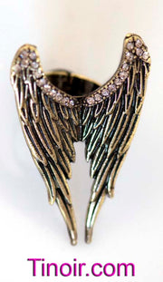 Black Angel Wings Ring