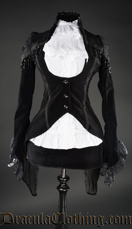 Black Velvet Lace Tailcoat