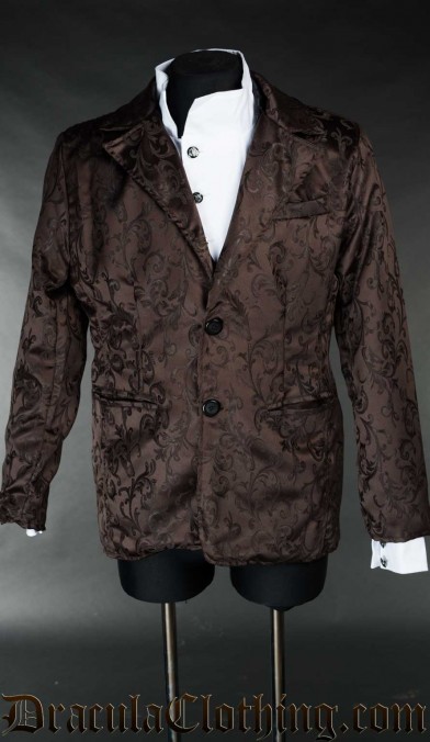 Brown Brocade Suit Jacket