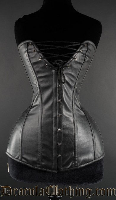 Faux Leather Cleavage Corset