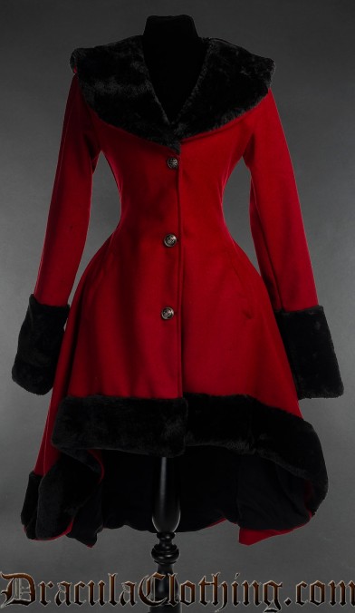 Red Wool Princess Coat