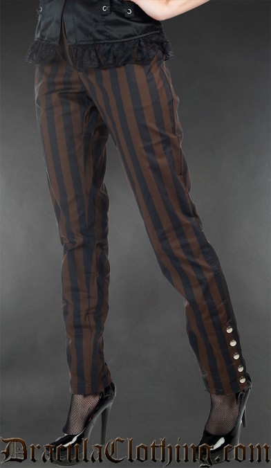 Steampunk Striped Five Button Pants