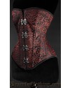 Red Jacquard Overbust Clasp Corset 