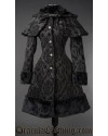 Black Brocade Thick Winter Coat