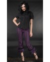 Purple Striped Ruffle Pants