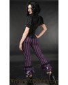Purple Striped Ruffle Pants