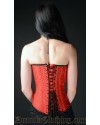 RED BROCADE CLASP OVERBUST