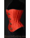 RED BROCADE CLASP OVERBUST