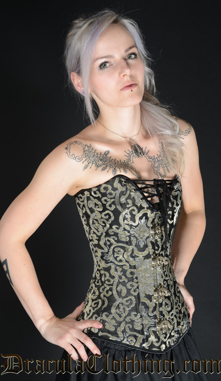 GOLD BROCADE CLEAVAGE CLASP CORSET