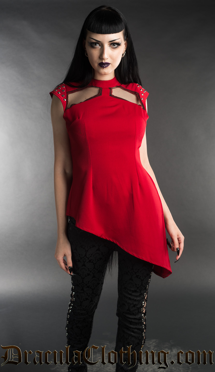 RED SPIKED TUNIC